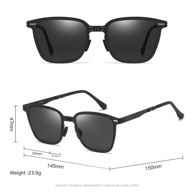 GMKATEYE Foldable Sunglasses Polarized for Women & Men - UV400 Protection Ultra Lightweight & Comfortable, Folding Classic Black Shades for Travel Driving