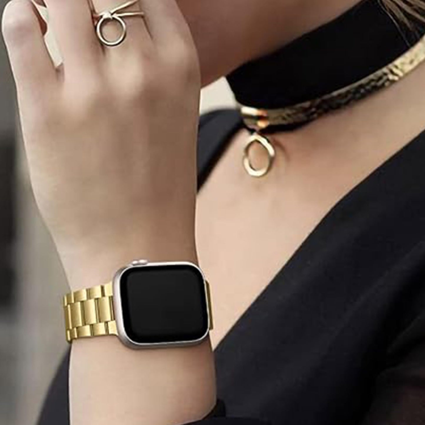 Lamshaw Compatible for Cubitt CT4 Smart Watch Band, 22mm Quick Release Stainless Steel Metal Replacement Straps Compatible with Cubitt CT4 / CT4 GPS / CT2Pro Max Smart Watch (Gold), ONESIZE