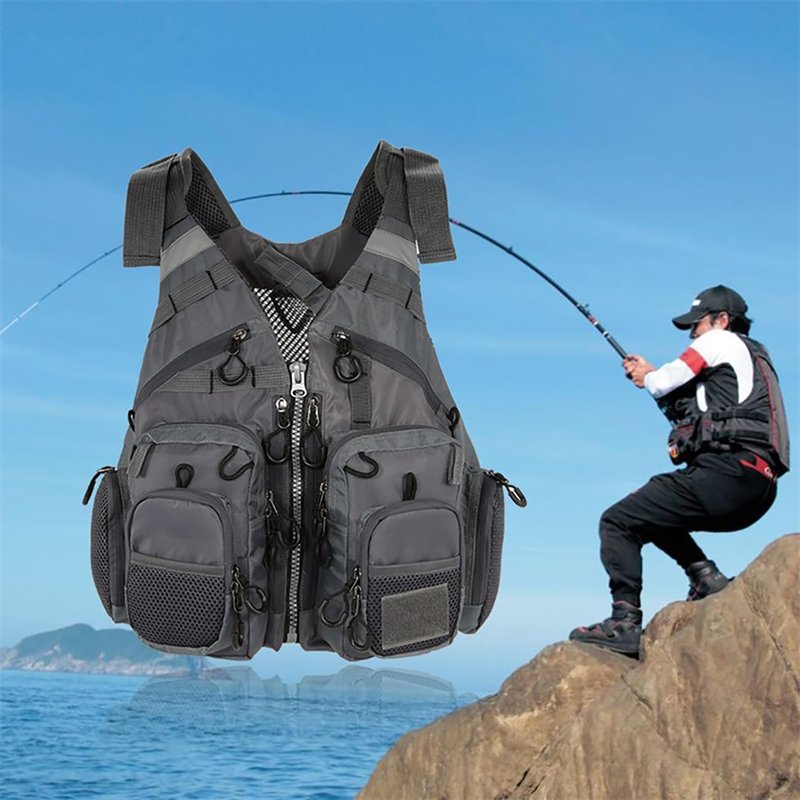 Multifunctional Kayak Life Jackets for Adults - Breathable, Portable Design with Multi-Pockets for Fishing | Detachable Floating Material