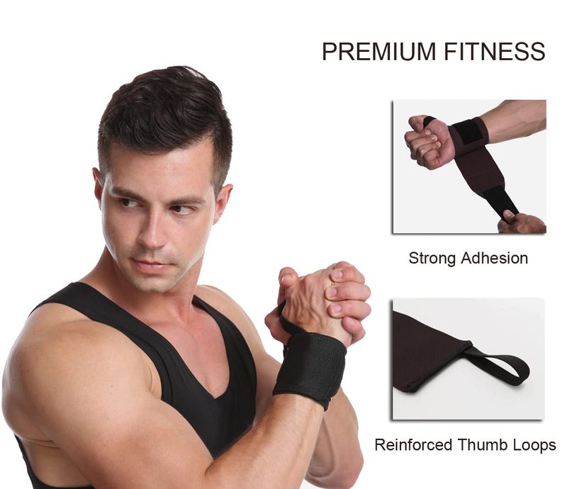 Wrist Wraps for Weightlifting - 2 Pack Wrist Brace Straps for Carpal Tunnel Relief | Red
