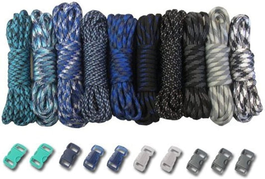550lb Type III Paracord Combo Crafting Kit - Durable Paracord with Buckles | Ideal for DIY Projects