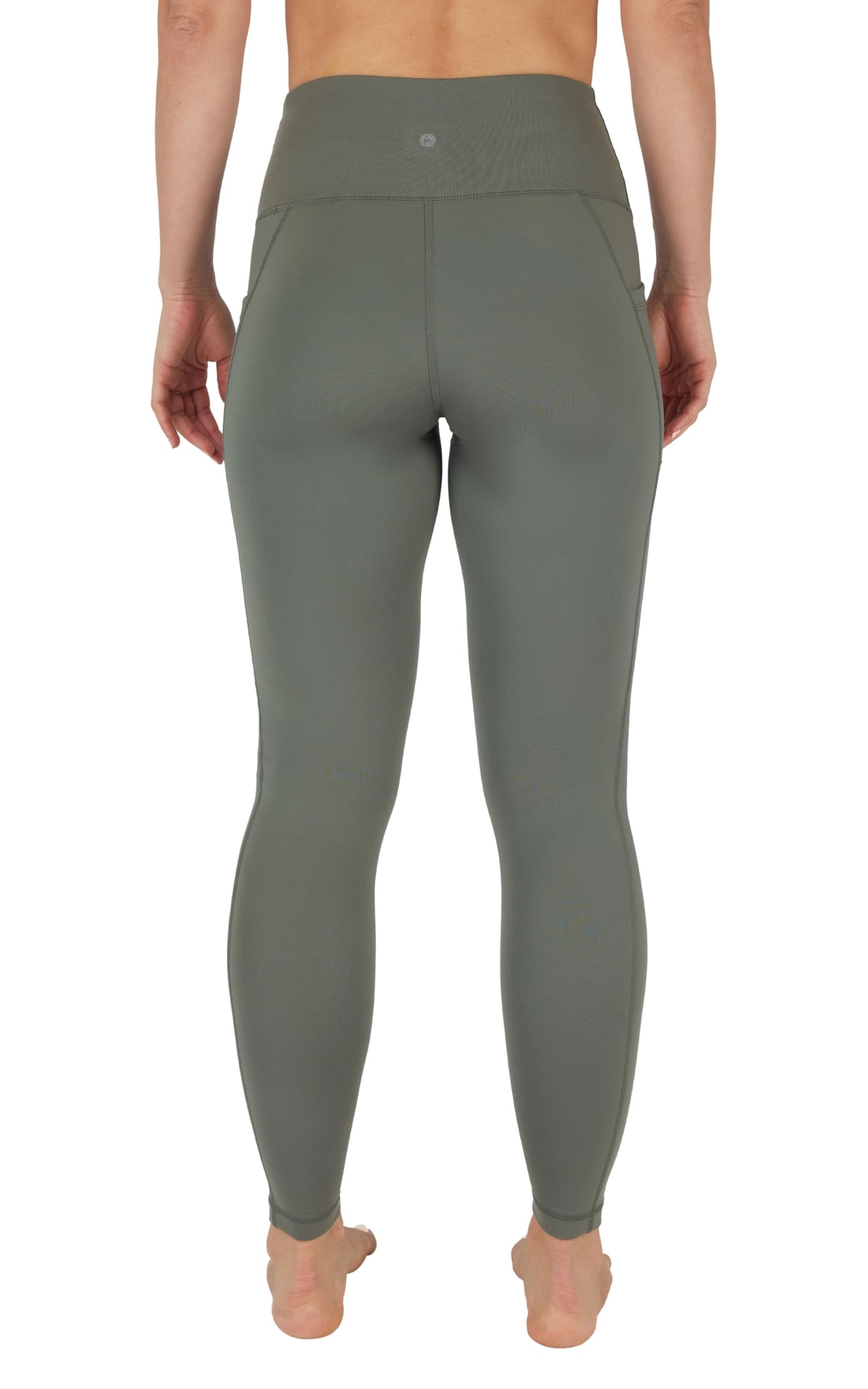 90 Degree By Reflex High Waist Fleece Lined Leggings with Side Pocket - Yoga Pants - Mulled Basil with Pocket - Large