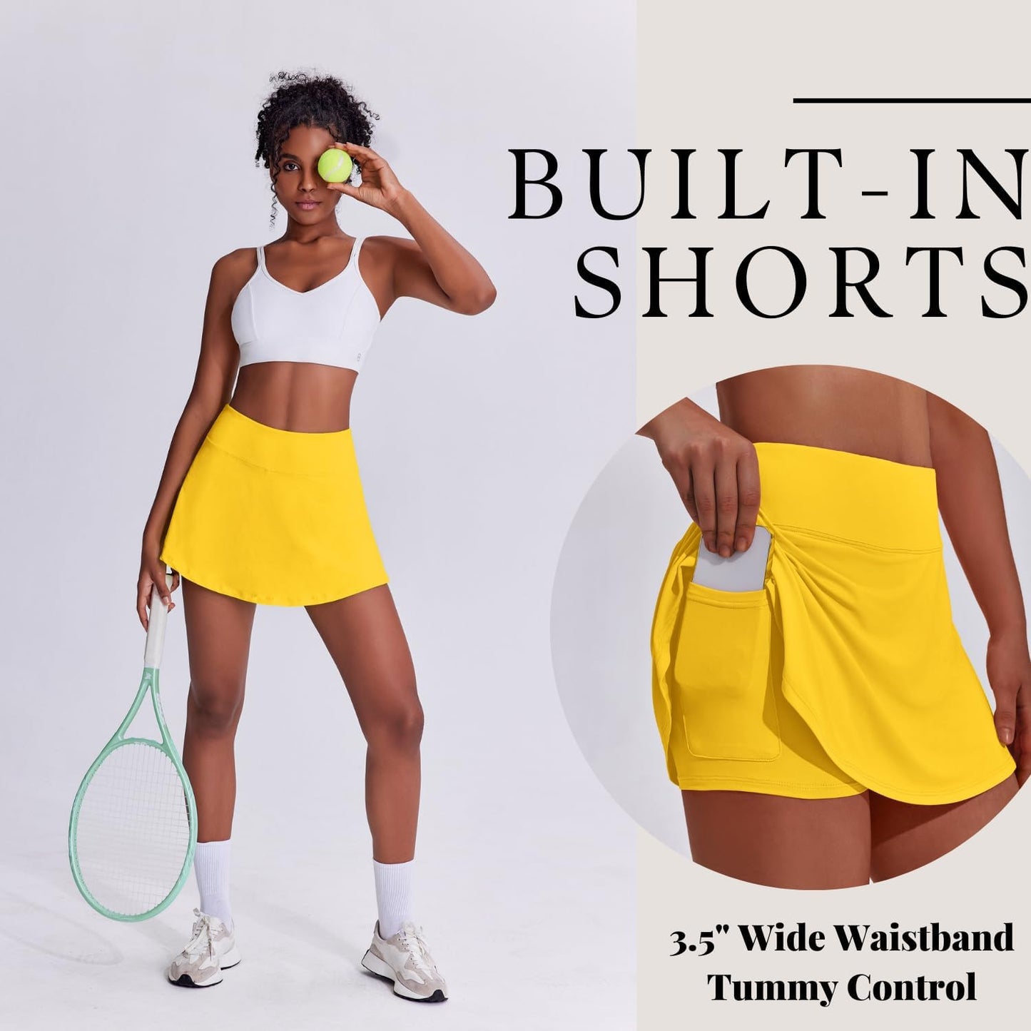 Tennis Skirts for Women - Pleated Athletic Skort with Shorts Pocket | Lightweight Golf & Pickleball Apparel