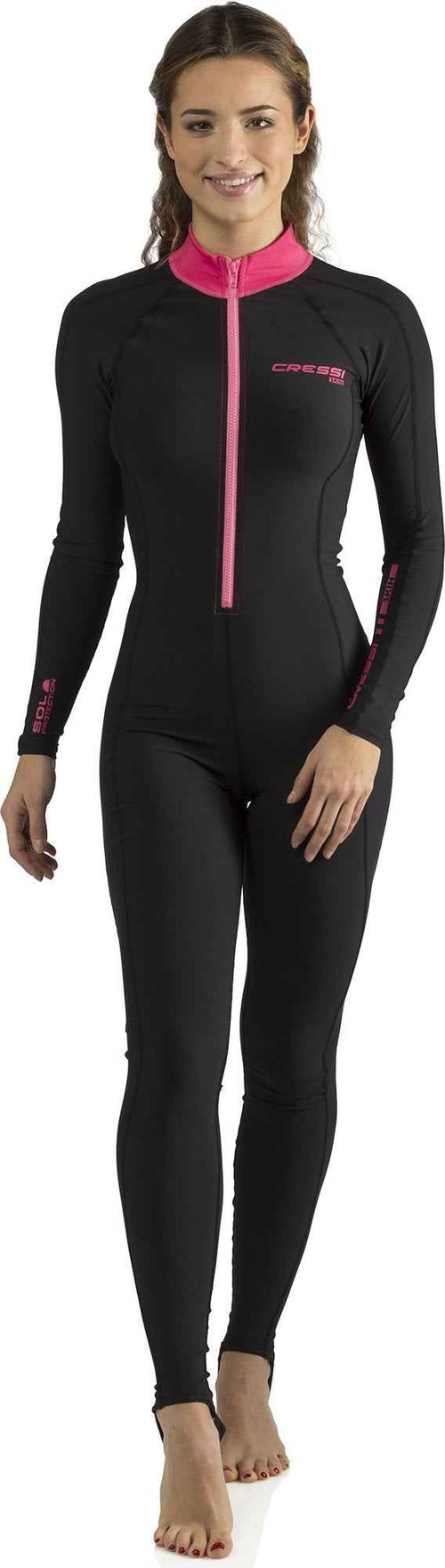 Cressi Skin Full Body Rash Guards, Black/Pink, M