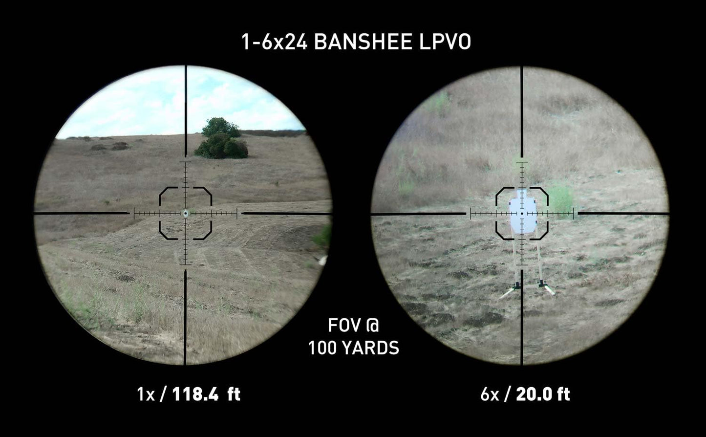 Monstrum Banshee 1-6x24 LPVO Rifle Scope with Offset Scope Mount | Flat Dark Earth | MX1 Reticle