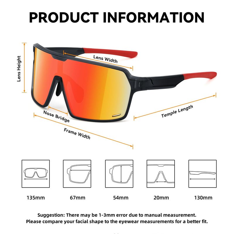 Karsaer 2 Pcs Oversized Sports Sunglasses for Men Women, Large Frame UV Protection Eyewear, Ideal for Baseball Running Cycling Golf