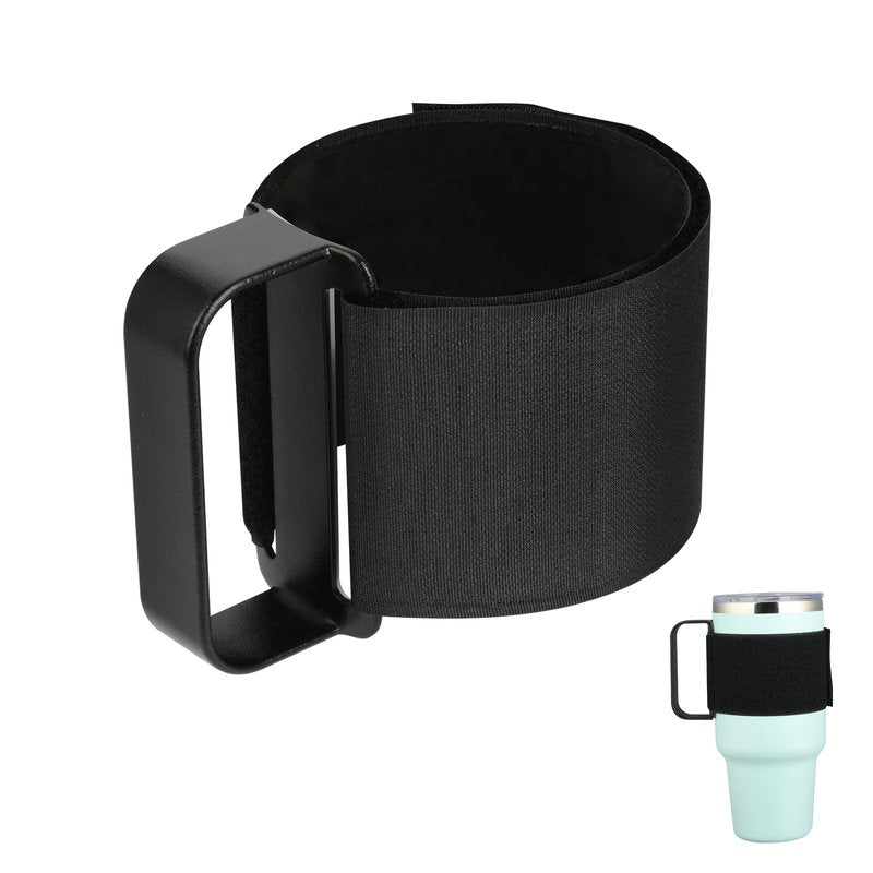 Tumbler Handle for 30OZ YETI Rambler, RTIC, Owala, Ozark Trail Travel Mug, Adjustable Handle Fit for 20Oz - 64Oz Water Bottles, Anti Slip Cup Handle for Tumblers, Tumbler Bottle Holder (Black)