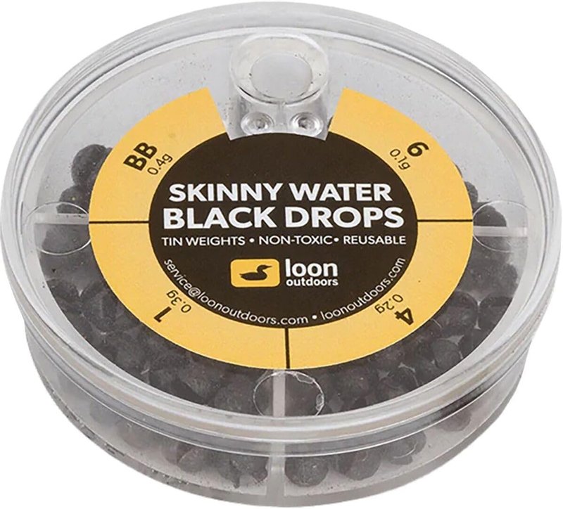 Black Drops Split Shot - 4 Division for Skinny Water Fishing | Perfect for Precision Casting