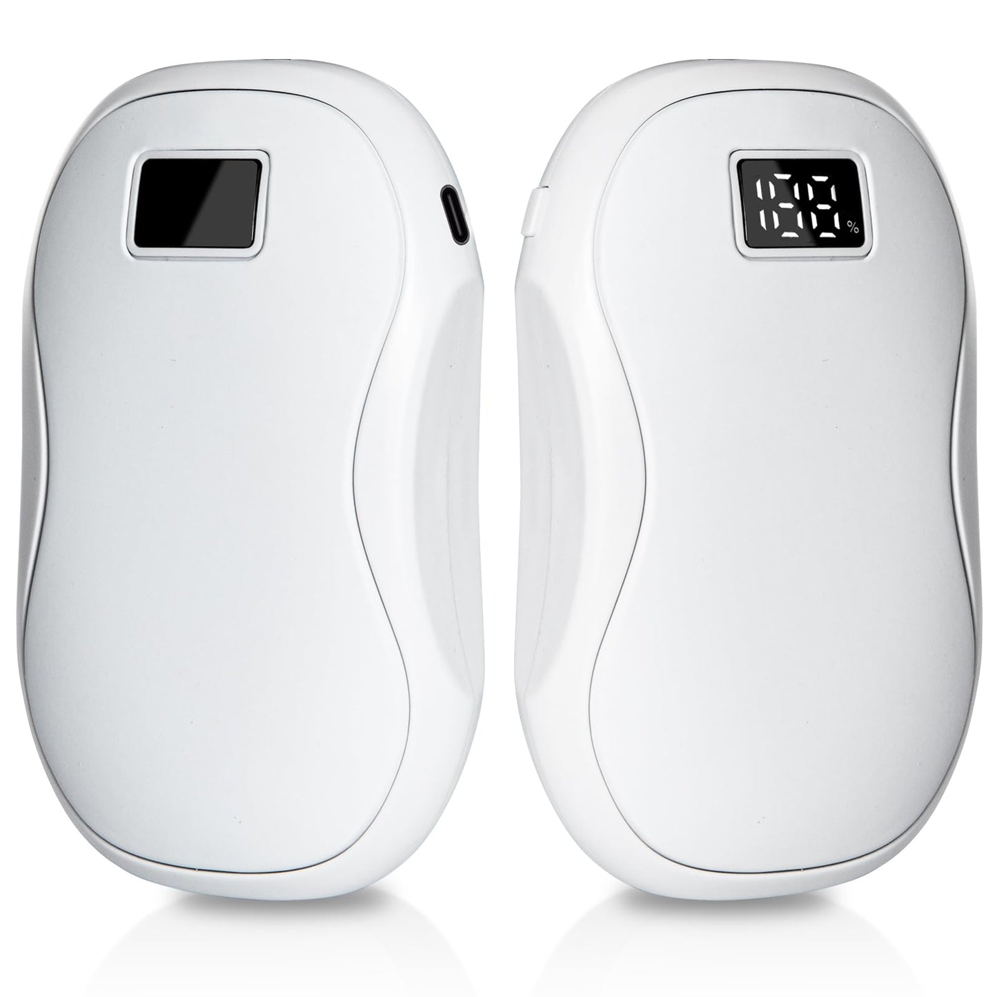 Hand Warmers Rechargeable 2-Pack – AI Electric Pocket Heaters, Fast 131 °F Heat, 18-Hour Warmth, 3-Level Settings, UL-Certified, Ideal for Golf, Raynaud’s, Camping & Gifts for Men & Women White