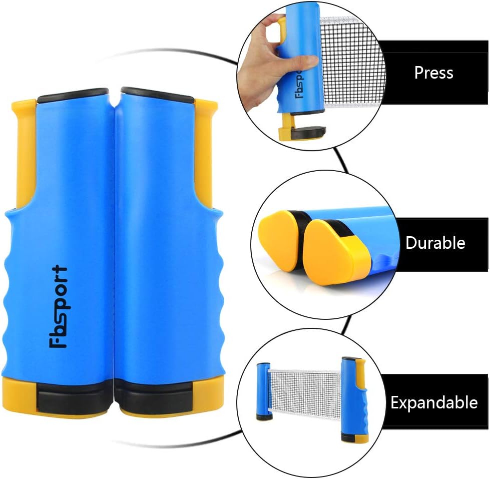 Ping Pong Paddle Set - Portable Table Tennis Set with Retractable Net, Rackets, Balls & Carry Bag | Indoor/Outdoor Games