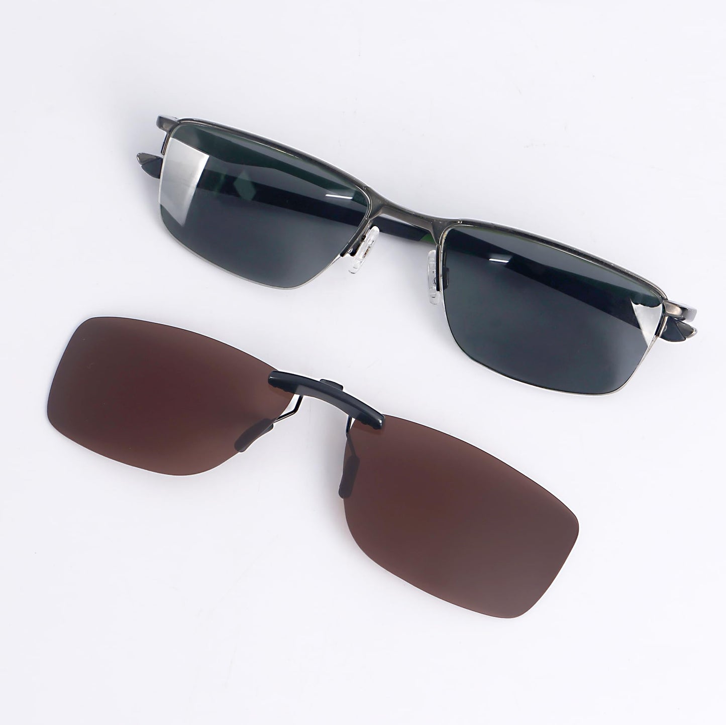 Polarized CLIP-ON Sunglasses for Oakley Ox3218 Socket 5.5 (Brown, 54 X 18)