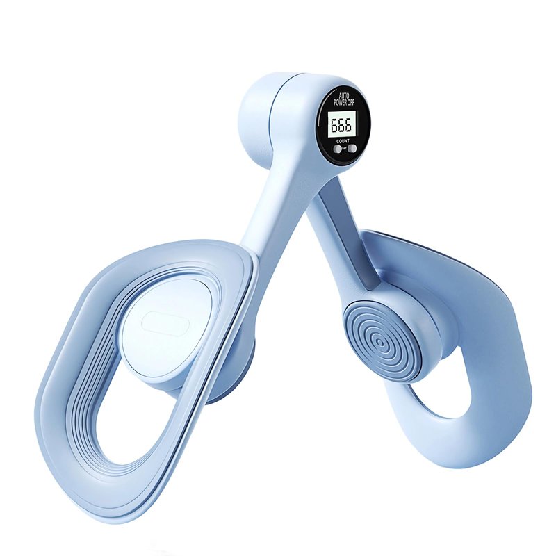Lqyom Thigh Trainer with Display Counter, 360° Pelvic Floor Trainer, Inner Thigh Exerciser for Women, Hip and Leg Workout Device for Postpartum Recovery Home Gym Fitness Equipment,Blue