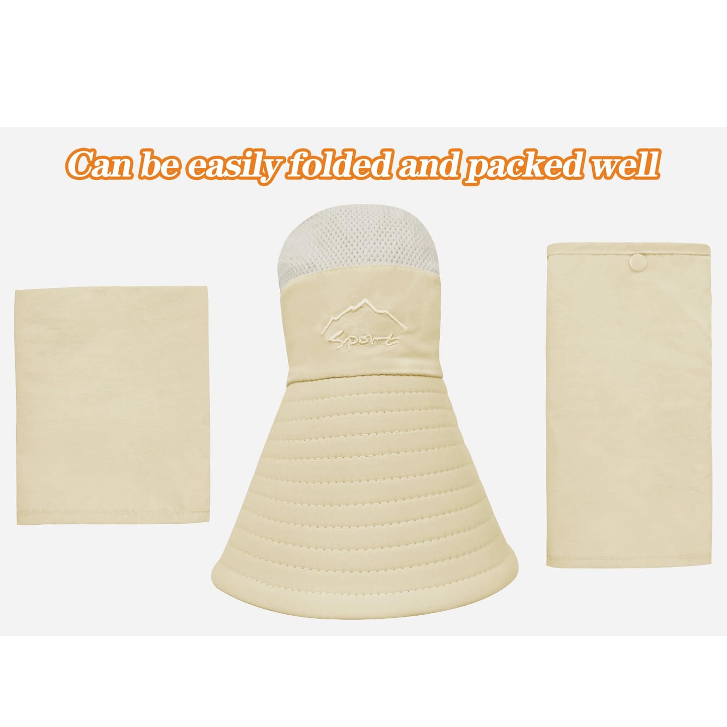 Sun Hats for Men Women Fishing Hat UPF 50+ Breathable Wide Brim Summer UV Protection Hat with Face Cover & Neck Flap