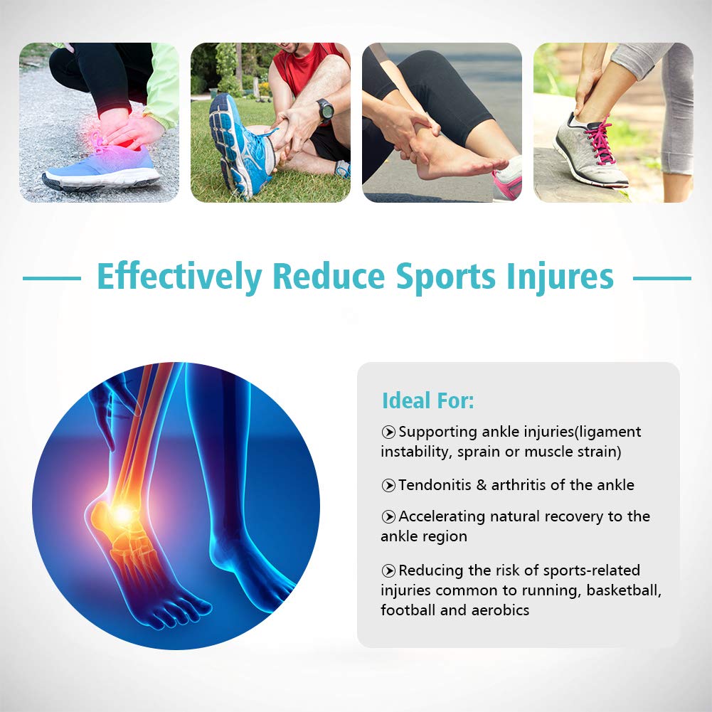 Ankle Brace, Adjustable Wrap Compression Ankle Support, Breathable Nylon Material Elastic Sleeve for Sports Acute Injury Prevention, Relief for Chronic Ankle Pain, Arthritis, Tendonitis, 1Pcs