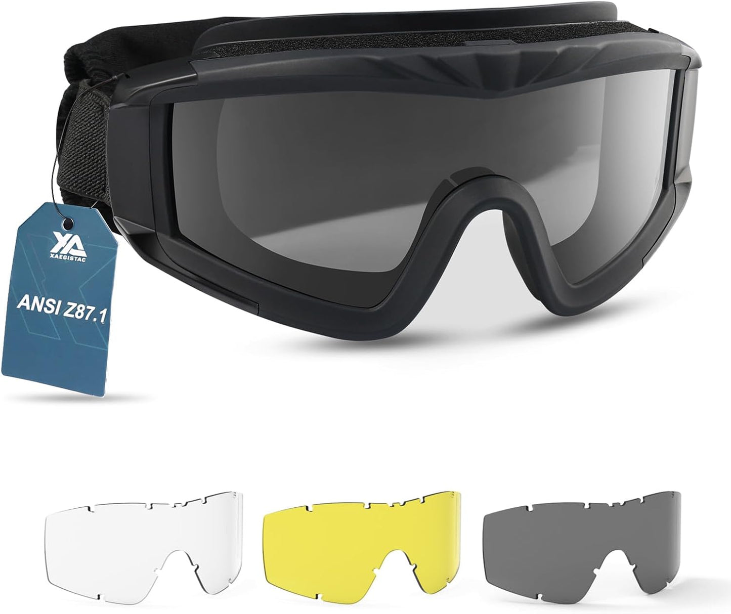 Airsoft Goggles - Tactical Safety Goggles with Anti-Fog Lens for Hunting & Cycling