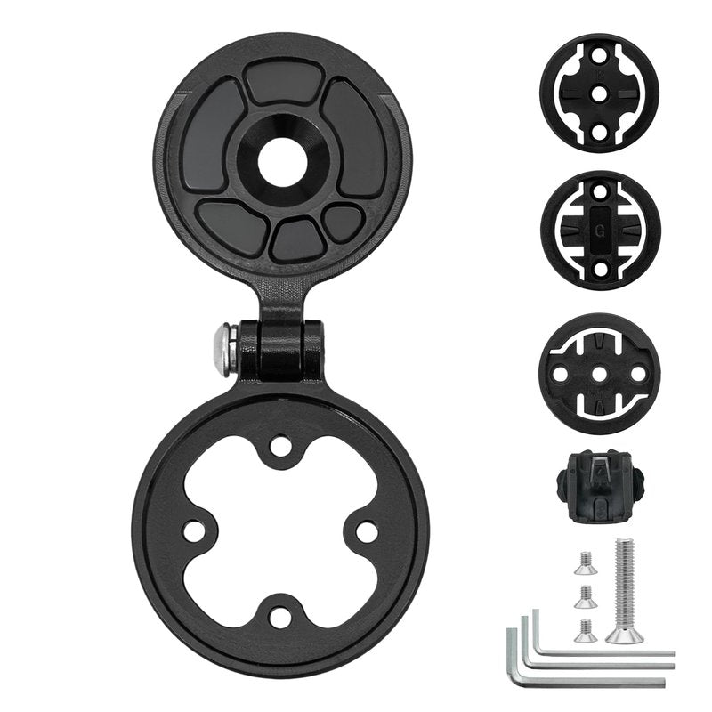 Thinvik Aluminum Alloy Bike Computer Stem Mount for Garmin Wahoo Bryton - Angle Adjustable,Hinge Feature