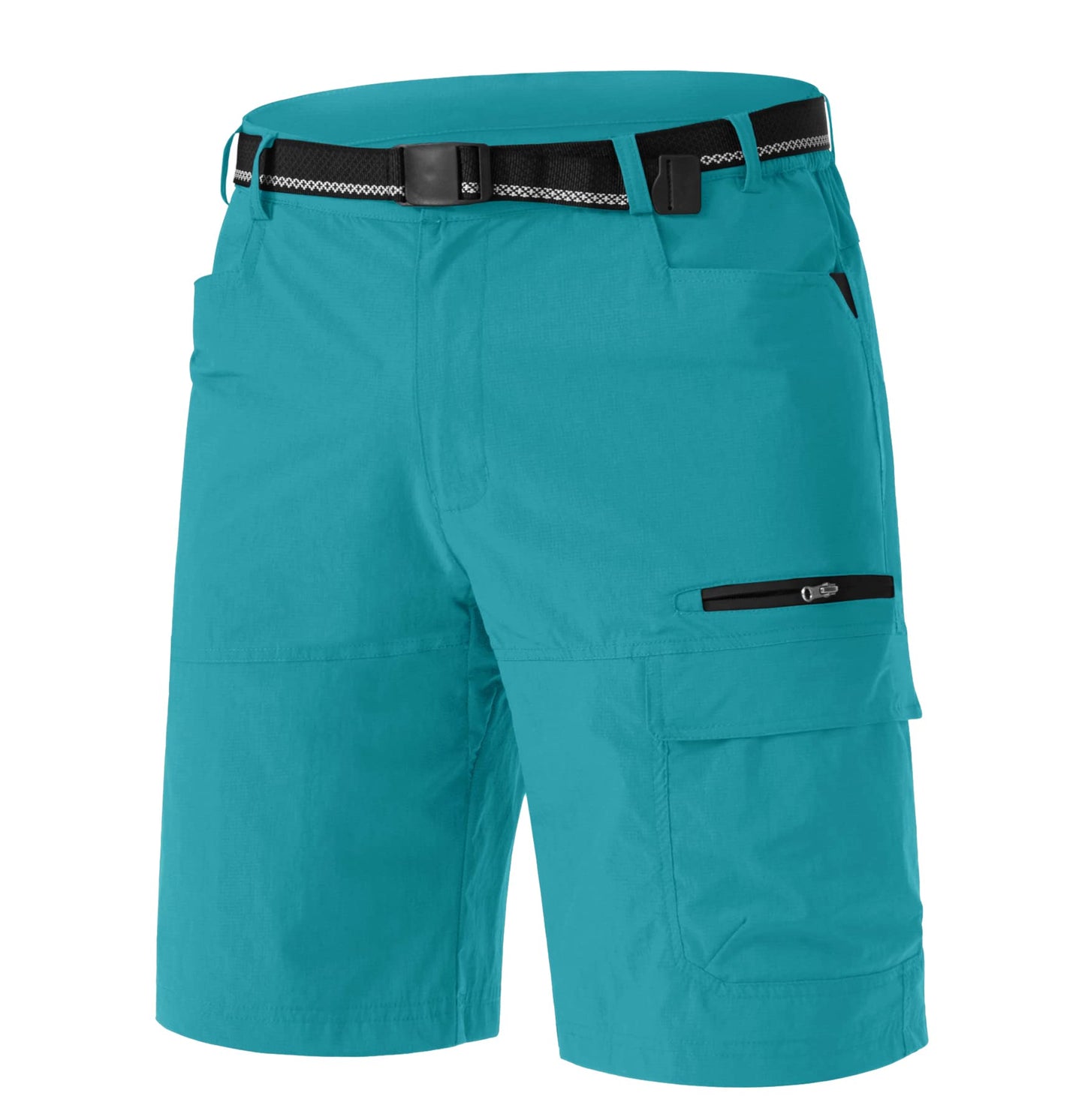TACVASEN Men's Summer Hiking Cargo Shorts Lightweight Quick Dry Casual Golf Dress Tactical Shorts with Pockets Fishing Work Lake Blue 40