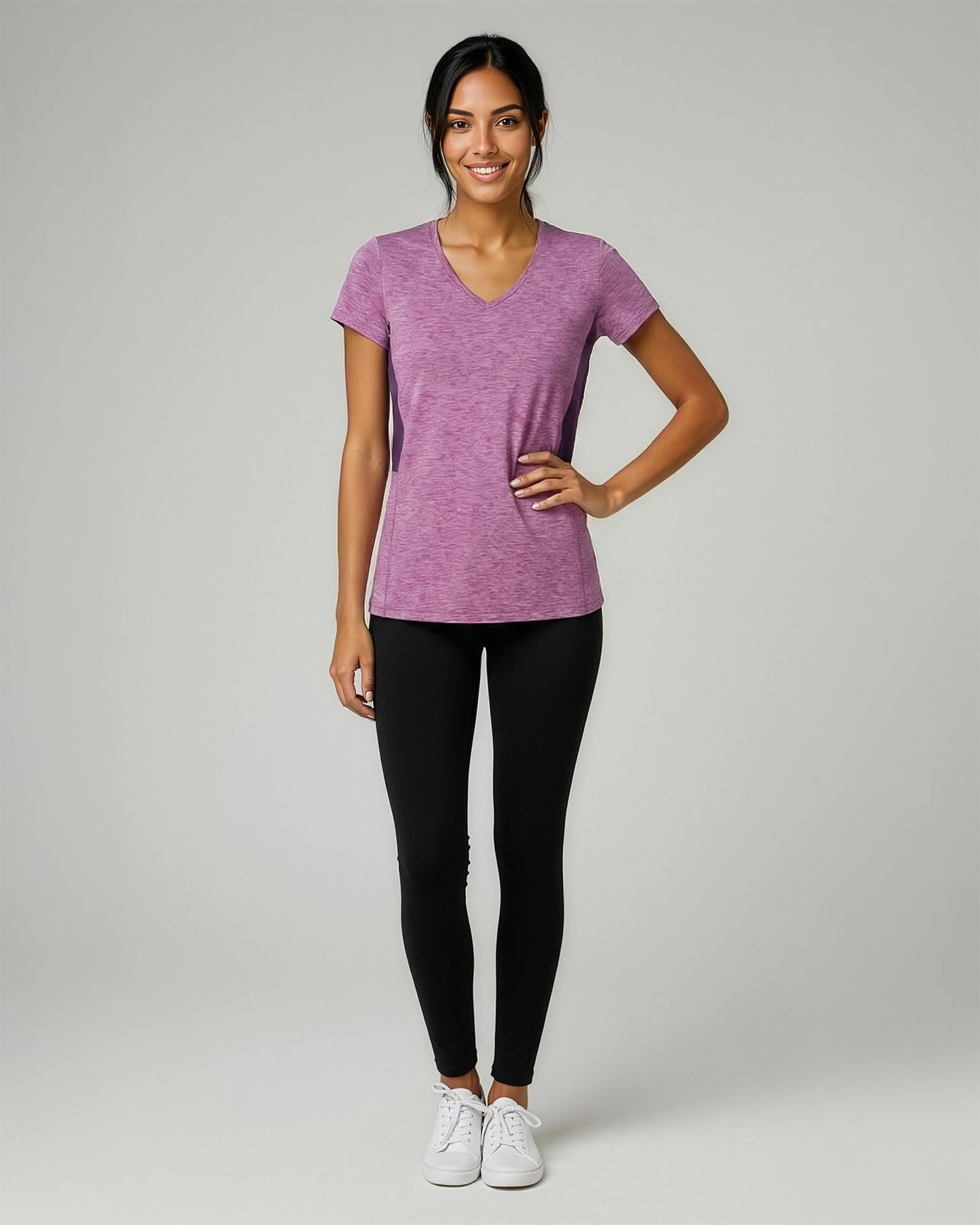 5 Pack Women's Dry Fit V Neck Workout Tops T Shirts Athletic Gym Yoga Tees