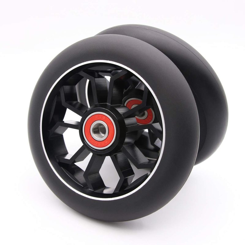 2PCS Replacement 110mm Pro Scooter Wheel with Abec 9 Bearings Fit for MGP/Razor/Lucky Pro Scooters (Black)