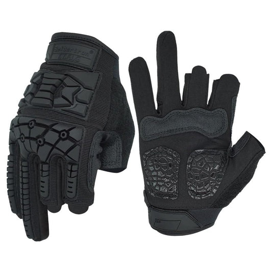 Seibertron T.T.F.I.G 2.0 Men's Gloves Flexible Rubber Knuckle Protective for Hunting Hiking Motorcycle Motorbike Riding Outdoor Work Gloves Black M