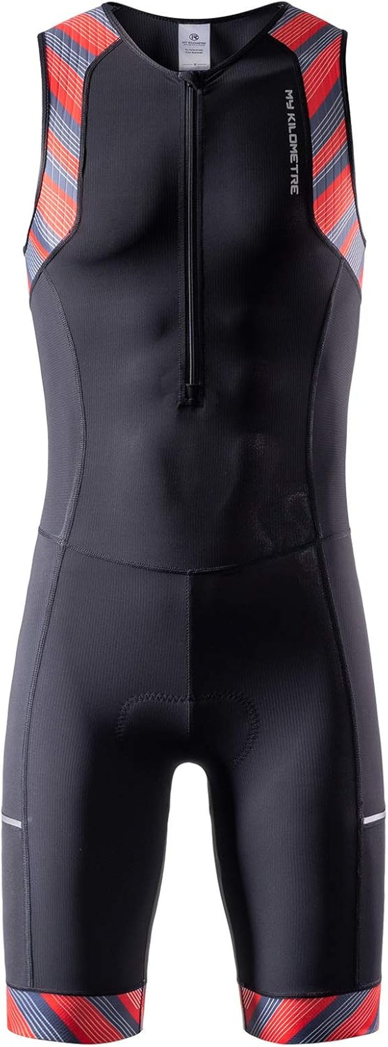 MY KILOMETRE Triathlon Suit for Men - One-Piece Sleeveless Quick-Dry Design with Pockets