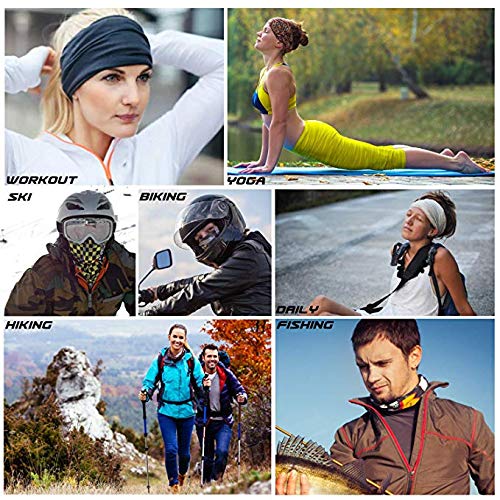 Cutewing Outdoor Magic Scarf Headbands Seamless Bandanas Elastic Head Wraps Sport Sweatband Multifunctional Neck Gaiter for Running Hiking Fishing Camping（10PCS）