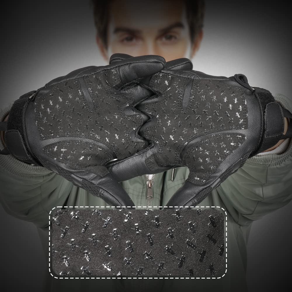 WTACTFUL Touch Screen Motorcycle Tactical Gloves for Men Airsoft Paintball Gear MTB Bike Cycling Cross-Country Motorbike ATV Hunting Hiking Riding Driving Work Outdoor Full Finger Gloves XL Black