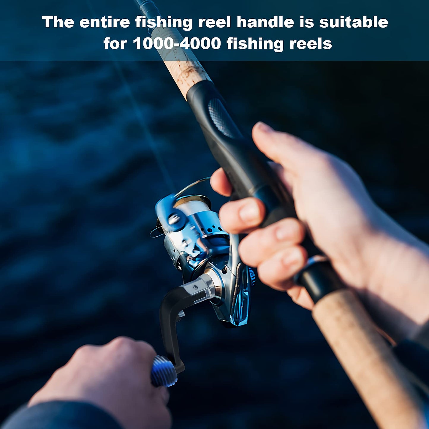 Fishing Reel Replacement Handle with Anti-Slip Knob Covers