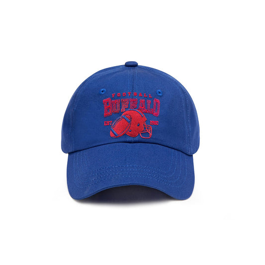 Embroidered Football Hat for Men Women, Buffalo Baseball Cap Adjustable Snapback Trucker Hats for Fans Gifts