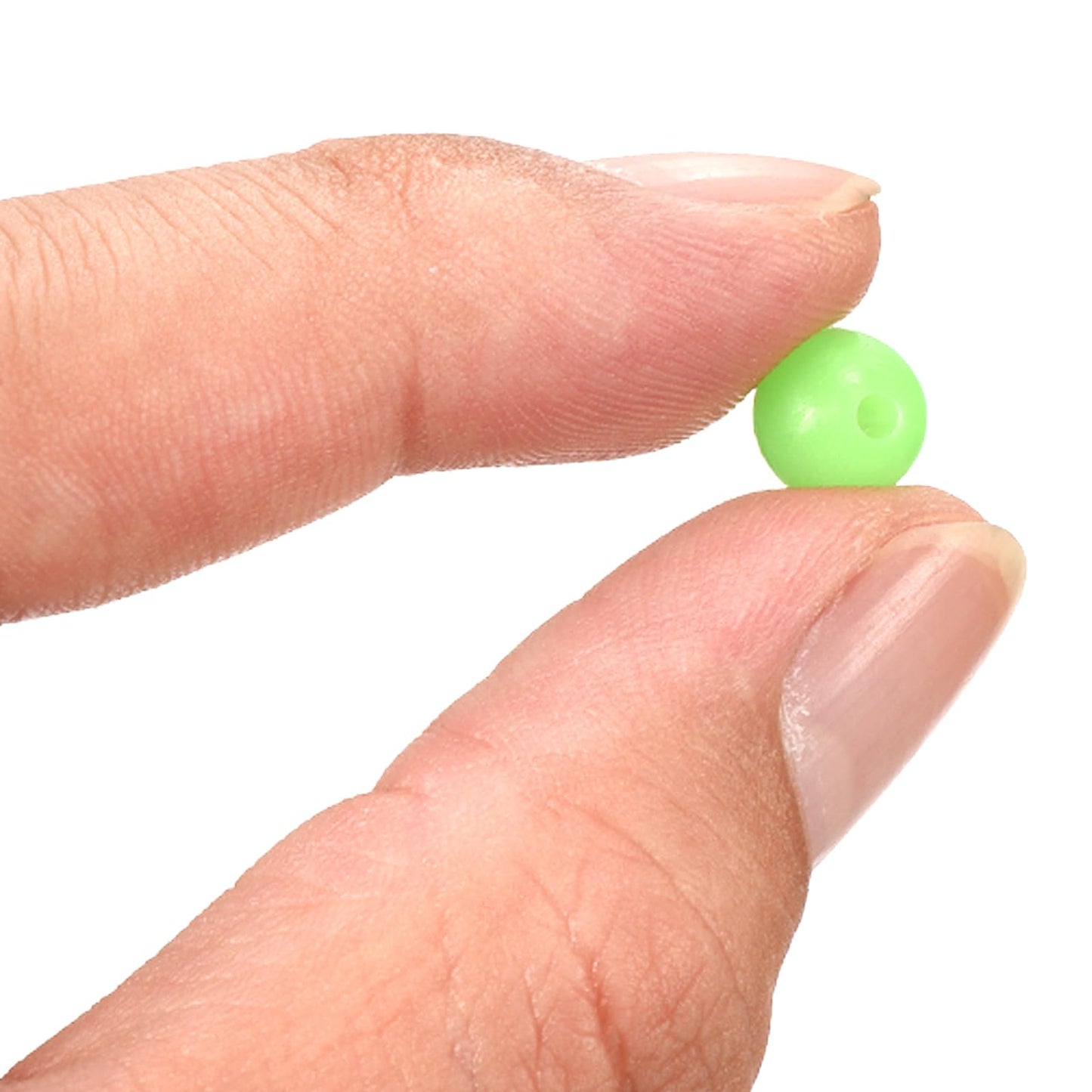 M METERXITY 200 Pcs Glow Fishing Beads - Plastic Luminous Round Soft Bait Egg Lure Rigs Apply to Outdoor Tackle Tool (8mm, Green)