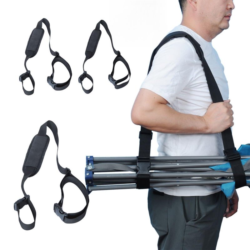 HUDLL 3 Pack Adjustable Chair Carry Strap with Upgraded Padded Shoulder Support, Hands-Free Sling for Folding Camping Chairs, Hiking & Outdoor Trips