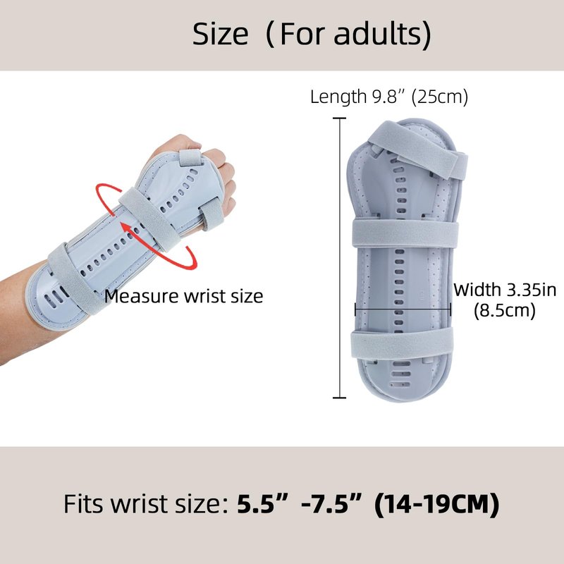 TIERSINI Wrist Fracture Splint,Wrist Brace,for Fractures,Sprains,Pain and Swelling,Arthritis,Tendonitis,Removable Splints for Adult(Right Hand)