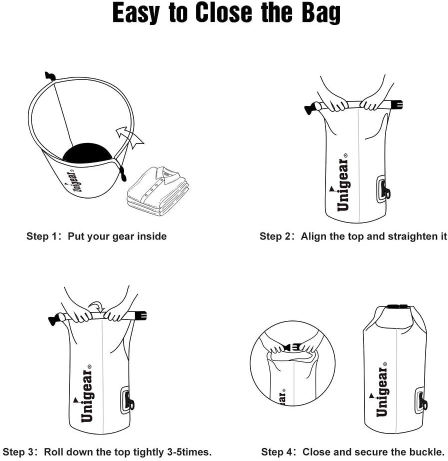 Unigear Waterproof Dry Bag - Lightweight Floating Storage for Kayaking, Boating & Camping | 2L/5L/10L/20L/30L/40L Sizes