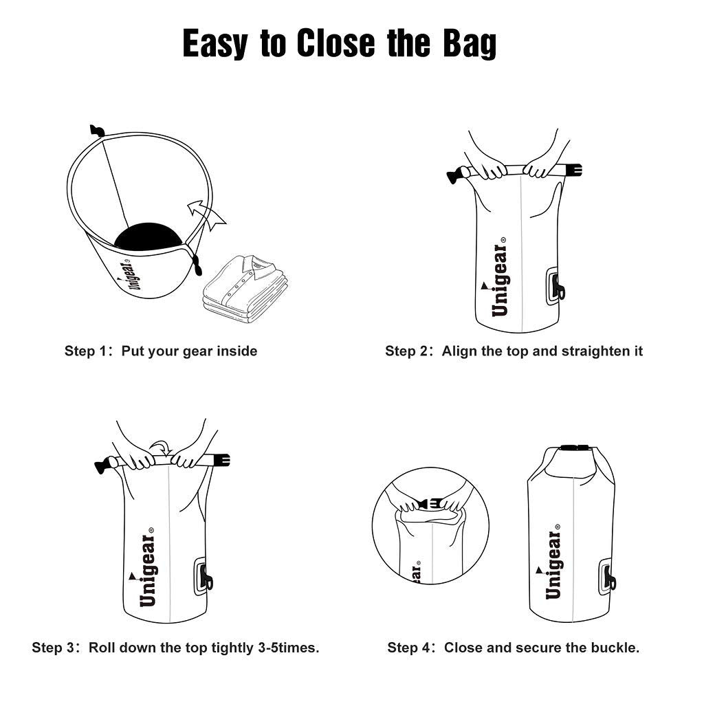 Unigear Dry Bag Waterproof, Floating and Lightweight Bags for Kayaking, Boating, Fishing, Swimming and Camping with Waterproof Phone Case (Sky Blue, 10L)
