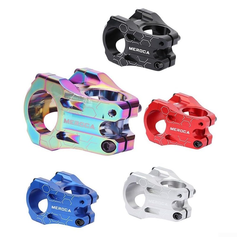 CNC Bicycle Handlebar Stem 35mm Short Mountain Bike Stem 31.8mm Aluminum Alloy for DH AM for Enduro Lightweight Hollow Design Easy Install(colorful)