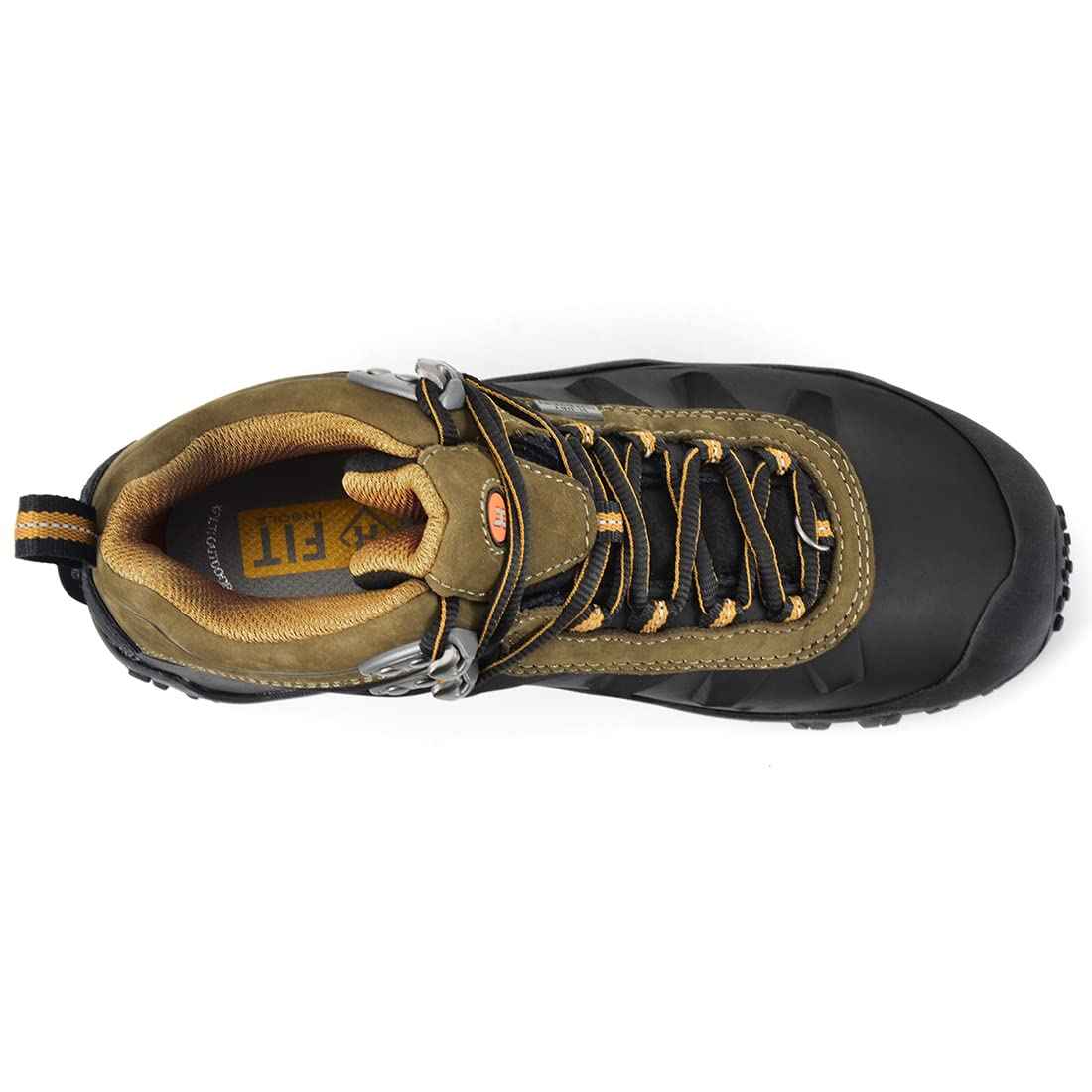 XPETI Men's Insulated Waterproof Hiking Winter Snow Boots Black/Green 10.5