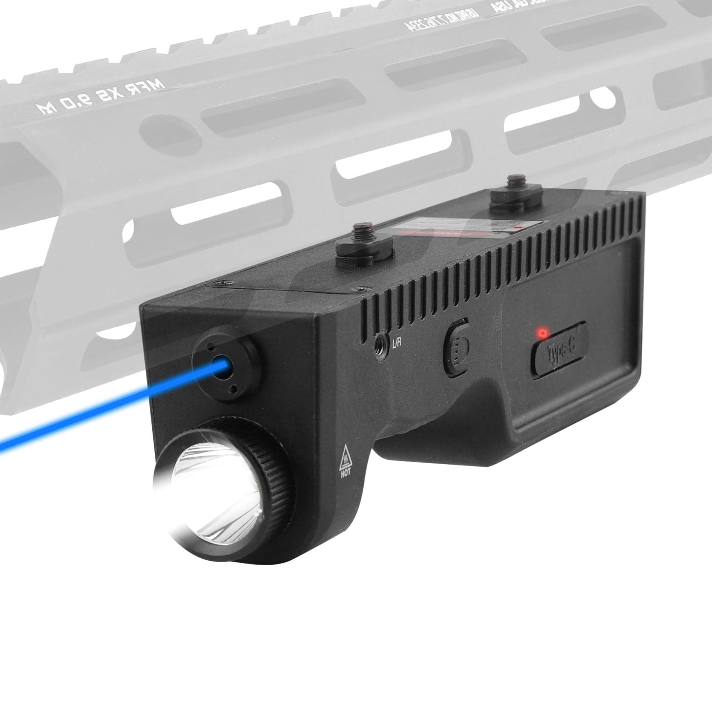 ZBULAR 1000 Lumens Strobe Function,Light Laser Combo Compatible with M-Lok Rail Surface, Tactical Flashlight and Blue Laser Sight for Rifle,USB-C Rechargeable IIIA Class Laser Power Output ≤5mW