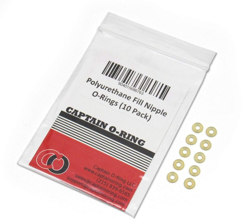 Captain O-Ring – (10 Pack) Replacement Paintball Fill Nipple O-Rings (90 Durometer Polyurethane)