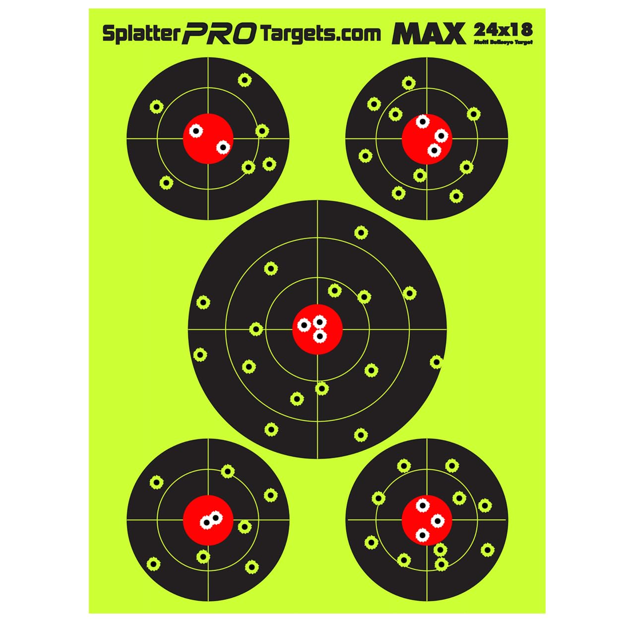 18x24 Extra Large Splatter Targets. Two Color Splatter to Easily See Your Shots! Bright Fluorescent Yellow and White Splatter. (10)