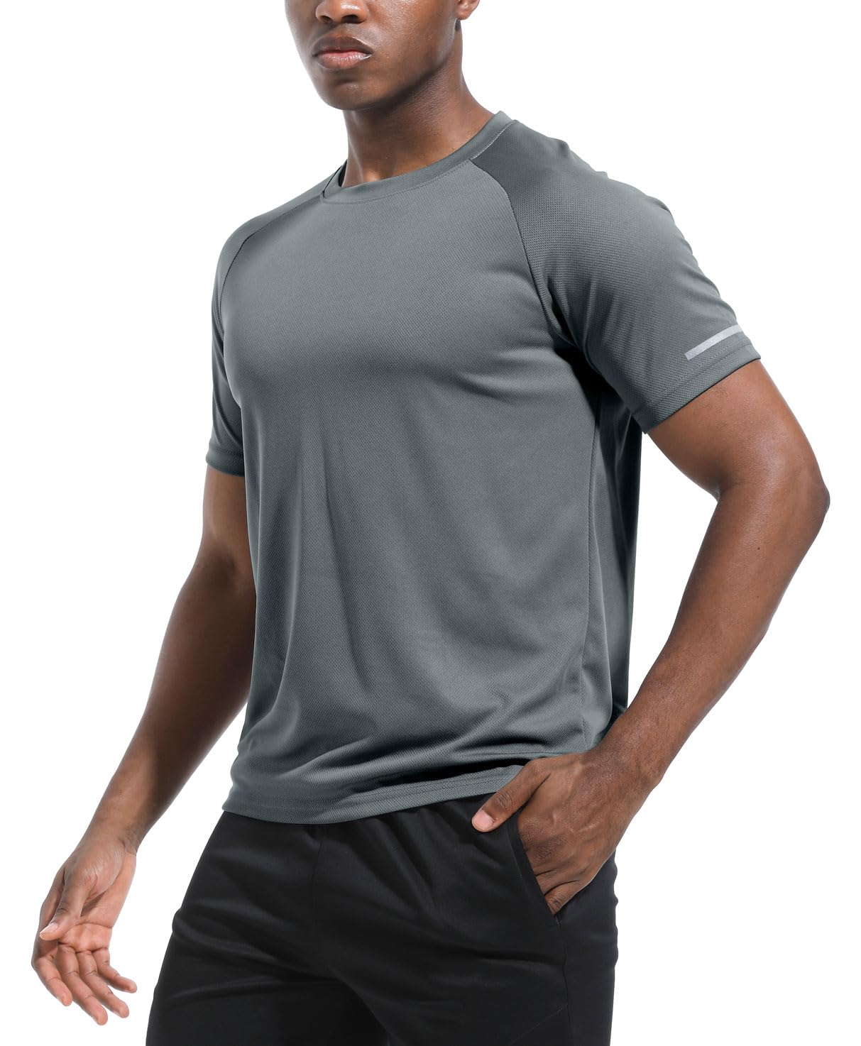 Men's 5 Pack Dry Fit Workout Running Shirts Moisture Wicking Short Sleeve Mesh Athletic T-Shirts 5P04-XL