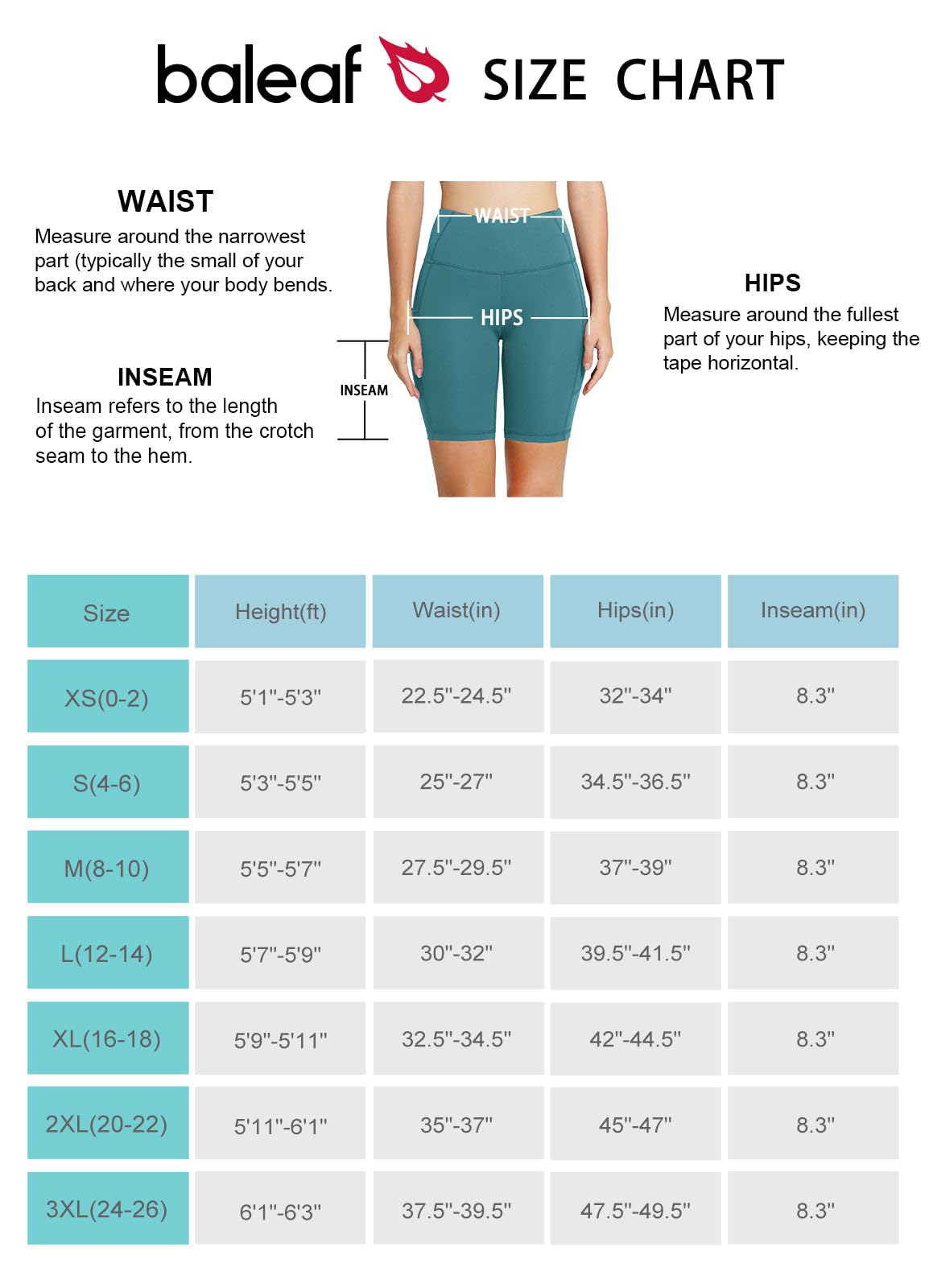 baleaf Women's High Waist Biker Shorts with 3 Pockets Green XXL