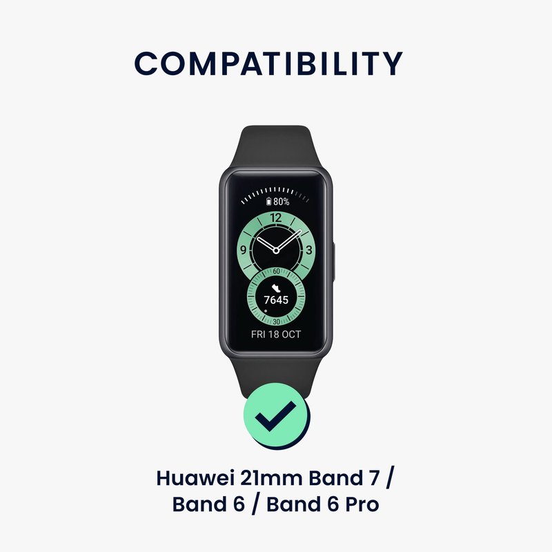 kwmobile Strap Set compatible with Huawei Band 6 & 6 Pro/Honor Band 7 & 6 Straps - 6x TPU Silicone Replacement Wristband - Multicolor