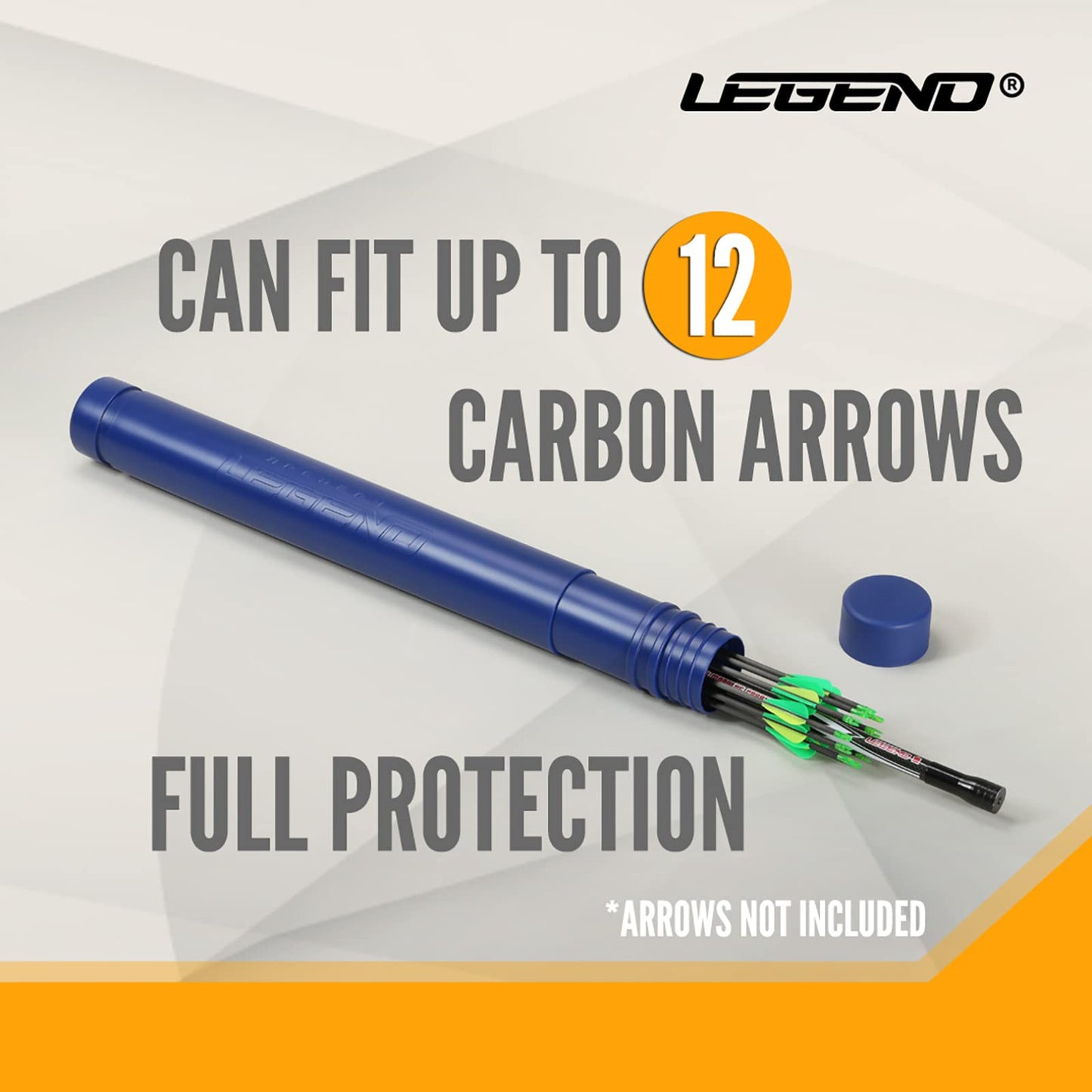 Legend Arrow Tube Case - Adjustable Arrow Holder for Hunting, Target Shooting - Adjustable & Extendable By Design - Protective EVA Foam Arrow Separators Included Archery Storage for 12 Carbon Arrows