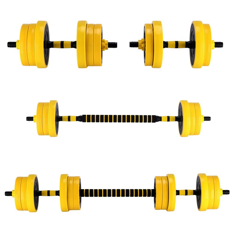 GarveeLife Adjustable Dumbbell Weight Set, Dumbbell Weights with Pe Coating and Comfortable Handle for Home Gym, 44 Lbs, Yellow