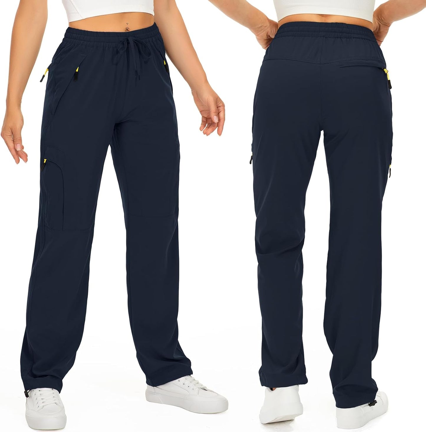 Women's Quick-Dry Hiking Pants | UPF 50 Lightweight Cargo with Zipper Pockets for Travel & Golf