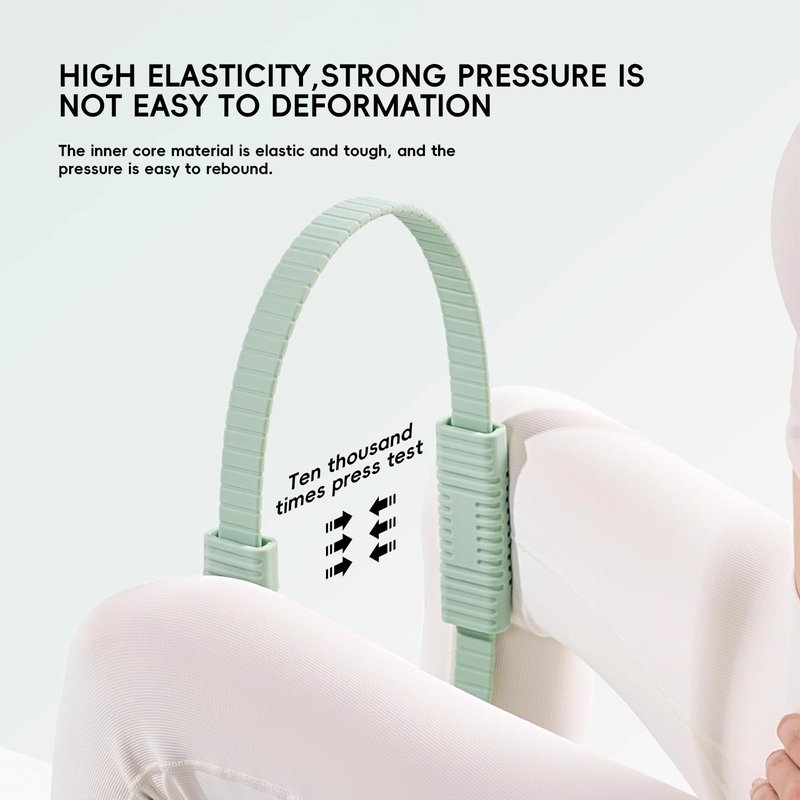 HUIJUBAO Yoga Pilates Resistance Ring for Leg and Butt Training, Portable Exercise Equipment with Anti-Slip Silicone, Home and Office Workouts, Postpartum Toning (Green)