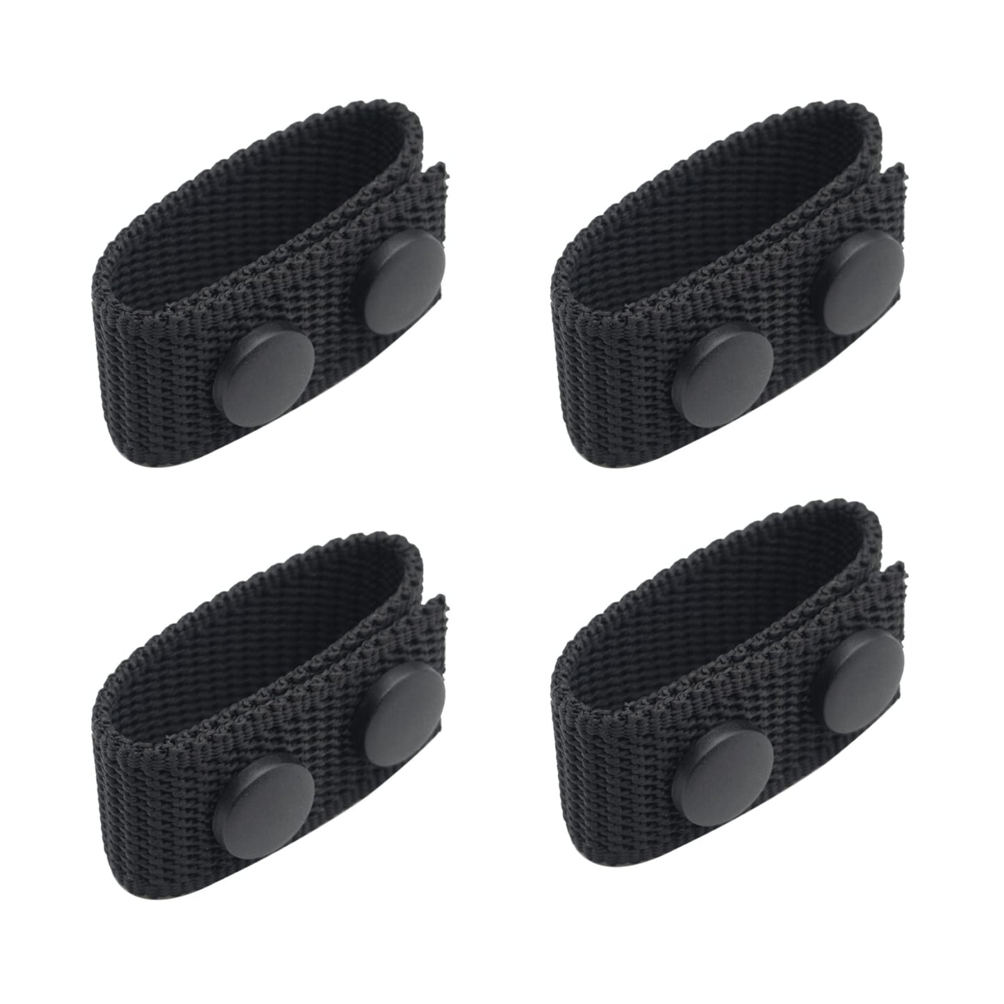TACNEX Belt Keepers with Double Snaps for 2 inch Wide Nylon Duty Belt Tactical Police Leo Belt Accessories 4 PCS (Black, 2 inch(4 PCS))