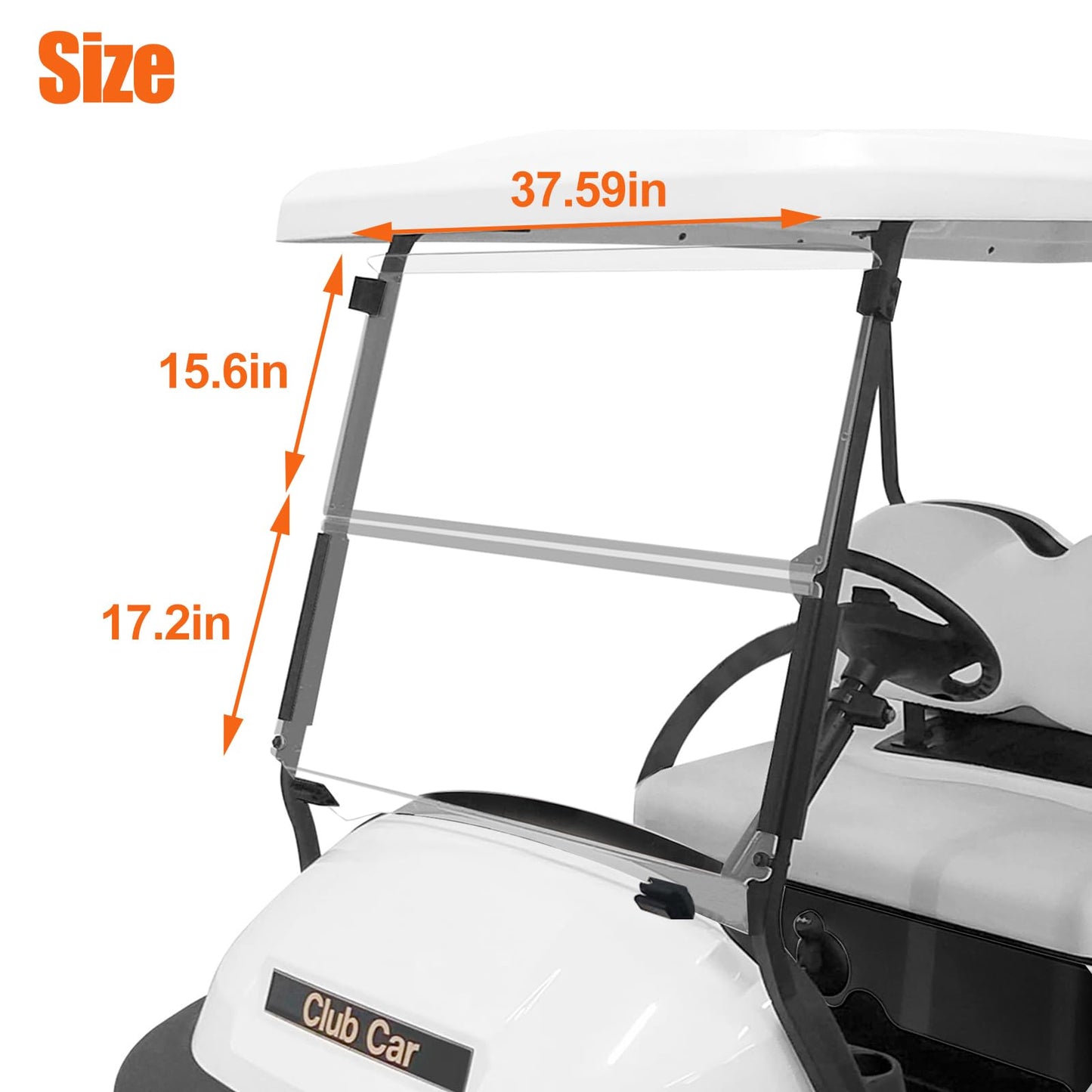TechInovat Club Car Precedent Windshield (2004-Up), Golf Cart Tinted/Smoke Windshield for Club Car Precedent/Tempo/Onward with 2004-Up Models