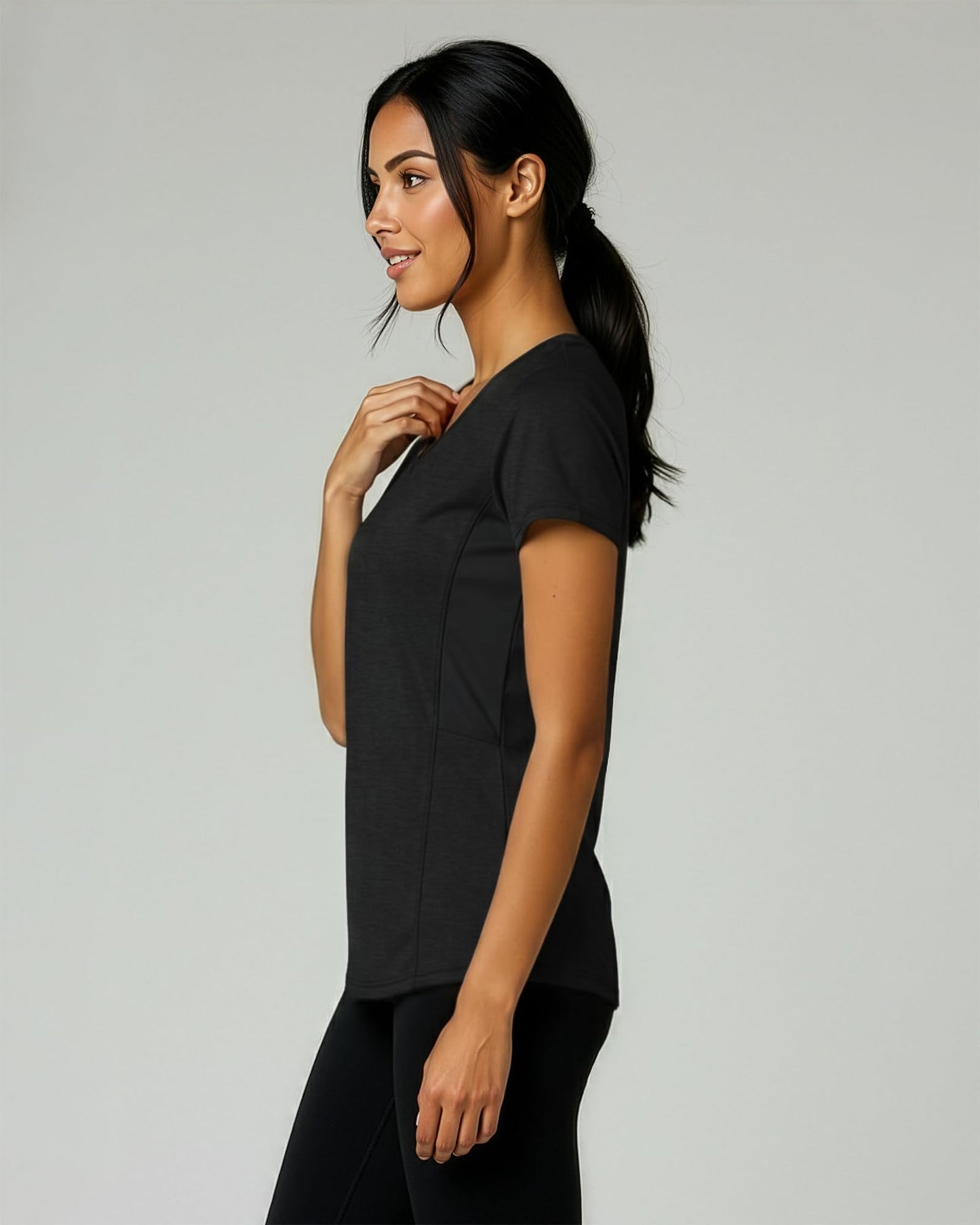5 Pack Women's Dry Fit V Neck Workout Tops T Shirts Athletic Gym Yoga Tees