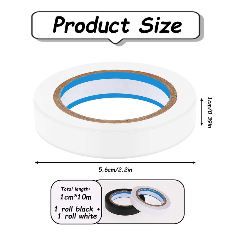 2 Rolls Grip Finishing Tape, 0.39 Inch × 11 Yards PVC Tennis Badminton Racquet Grip Tape Tennis Racket Wrap Grip Accessories Vinyl Extra Raquet Finishing Grip Sticky Seal for Tennis Badminton